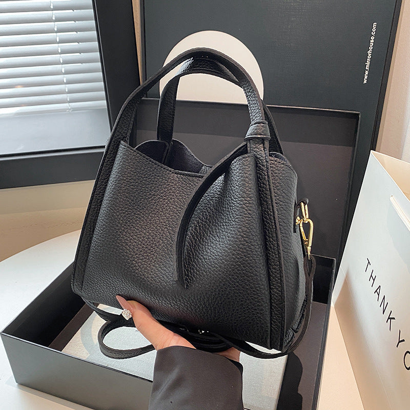 Sac seau rétro femme – style coréen Hong Kong, porté épaule