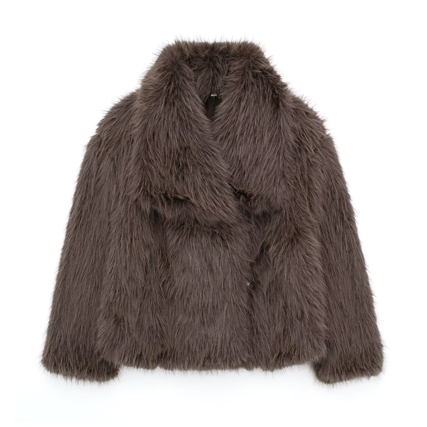 Manteau femme en peluche – épais à col rabattu hiver