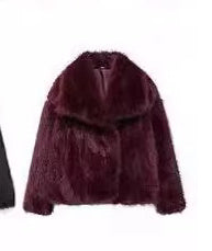 Manteau femme en peluche – épais à col rabattu hiver