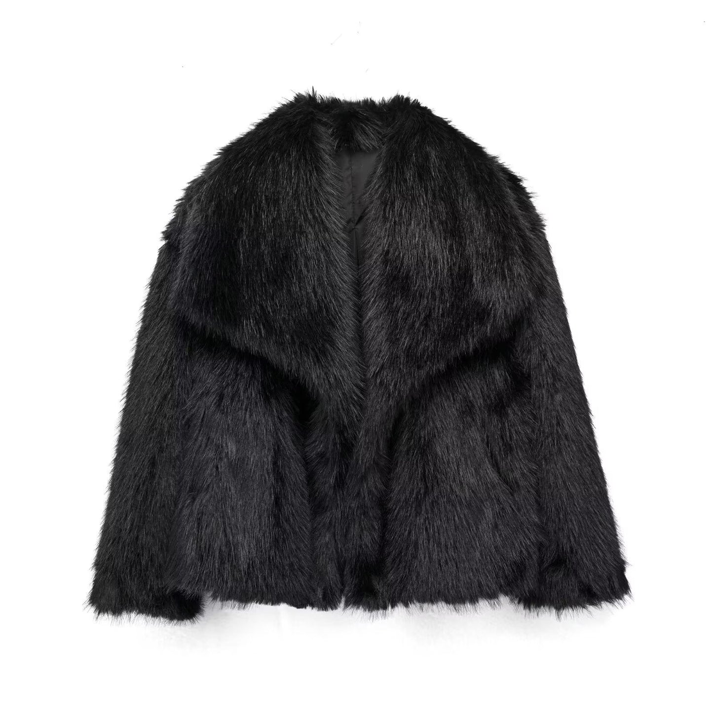 Manteau femme en peluche – épais à col rabattu hiver