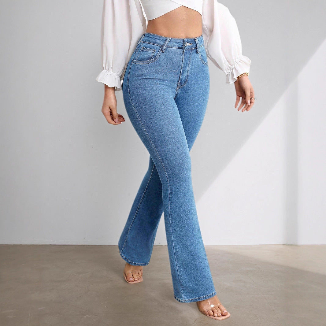 Jean flare femme – taille haute stretch