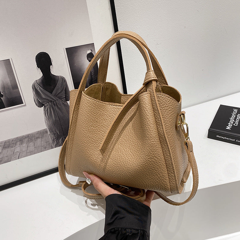 Sac seau rétro femme – style coréen Hong Kong, porté épaule