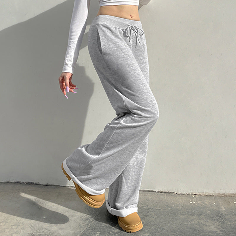 Pantalon en maille droit – style US décontracté