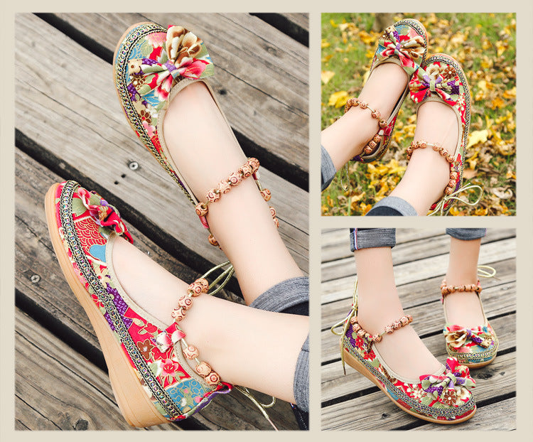 Souliers vintage de Pékin – dentelle & perles