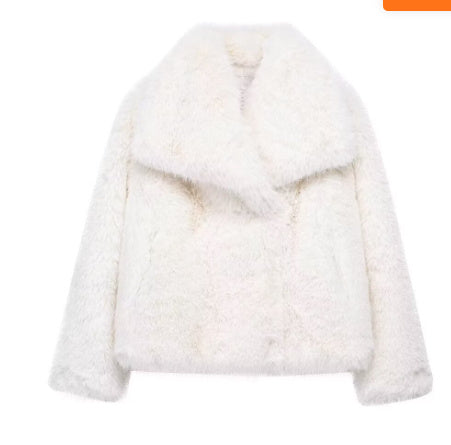 Manteau femme en peluche – épais à col rabattu hiver