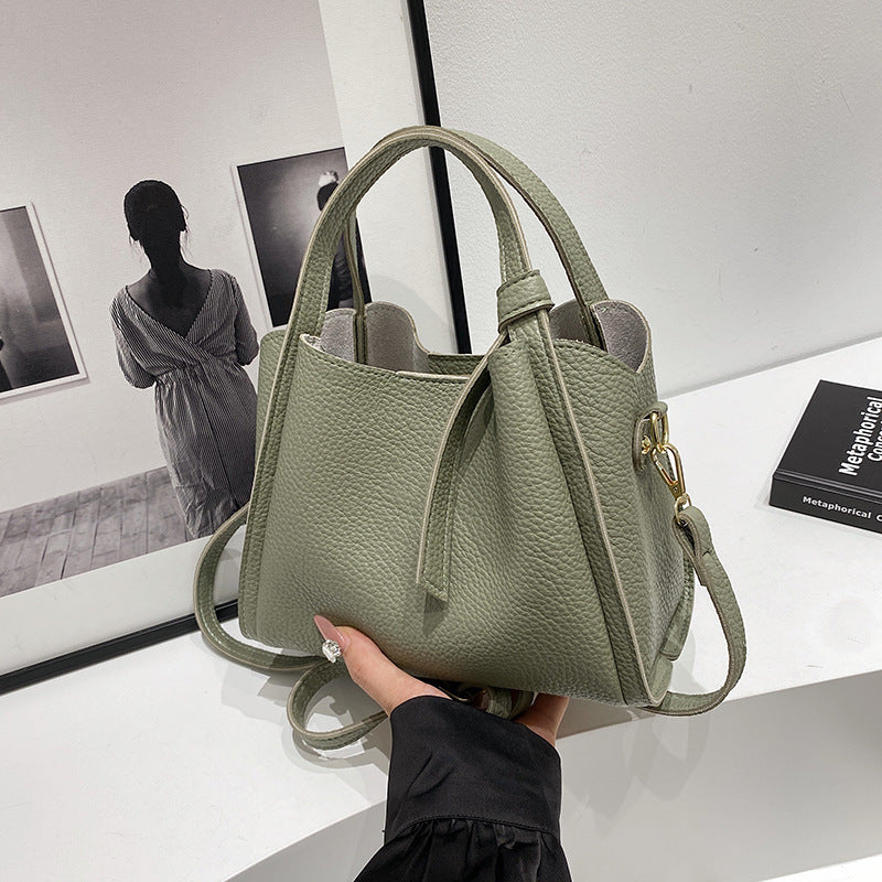 Sac seau rétro femme – style coréen Hong Kong, porté épaule