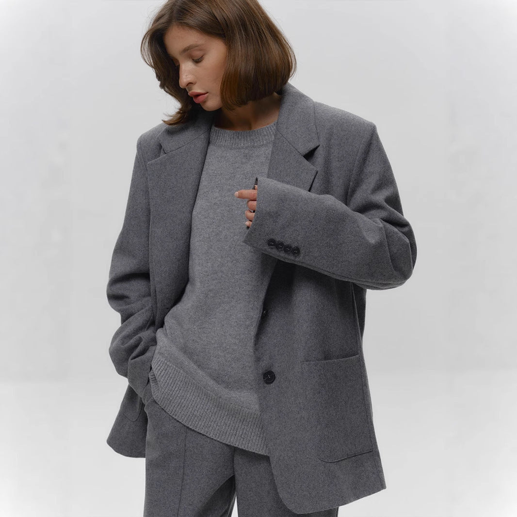 Pull femme en maille uni – ample & chaud