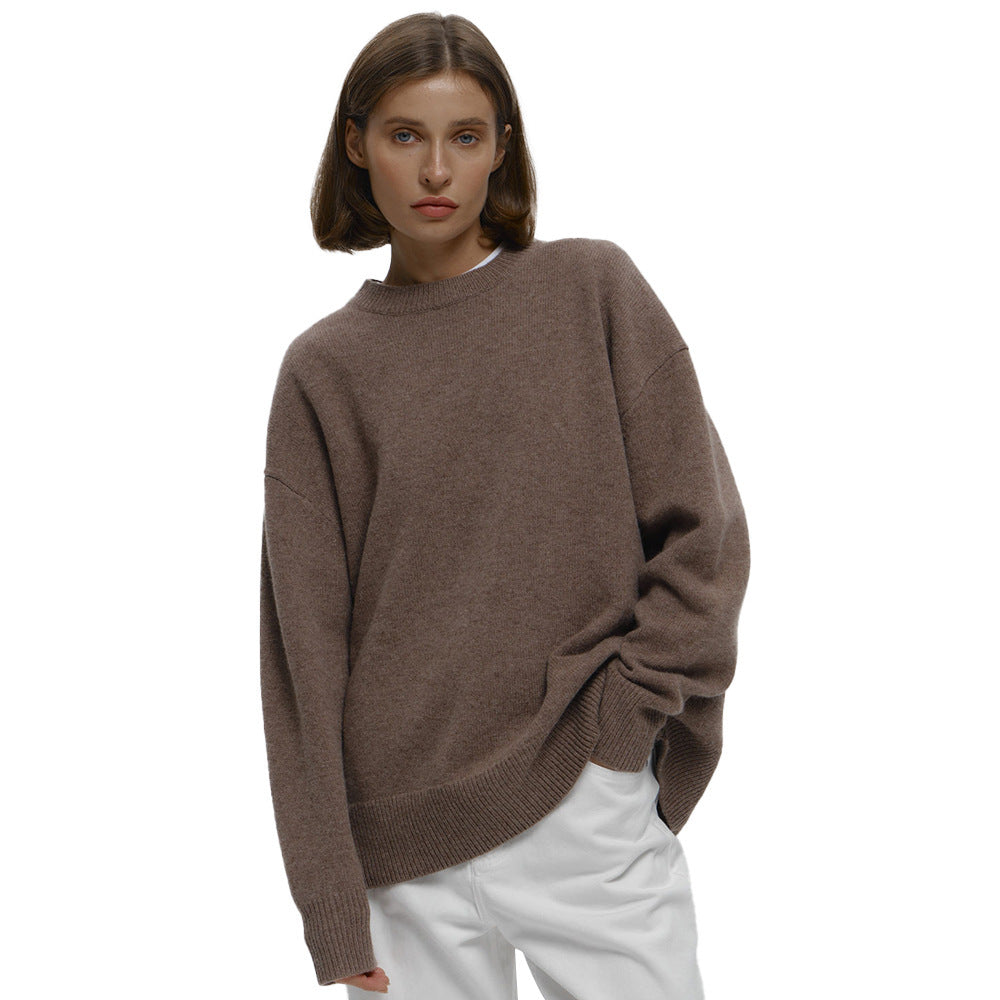 Pull femme en maille uni – ample & chaud
