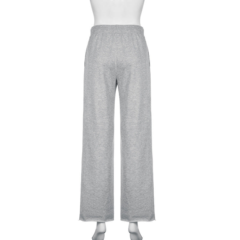 Pantalon en maille droit – style US décontracté