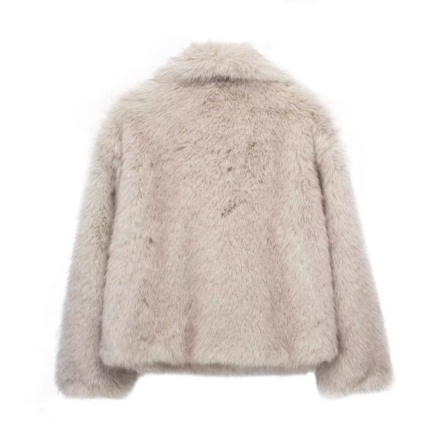 Manteau femme en peluche – épais à col rabattu hiver
