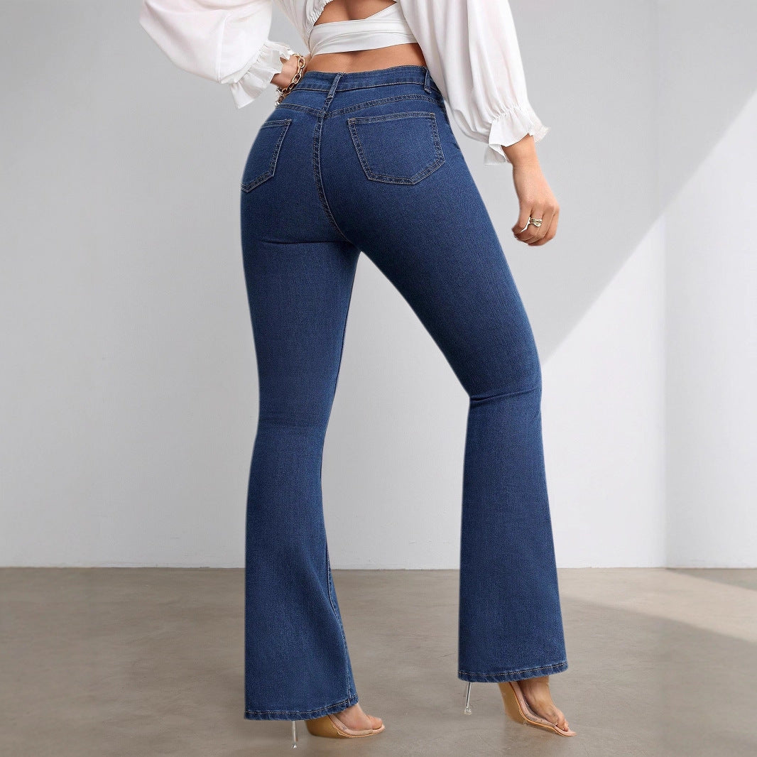 Jean flare femme – taille haute stretch