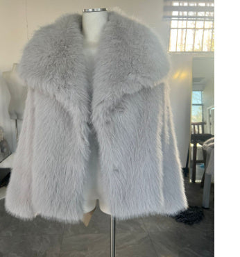 Manteau femme en peluche – épais à col rabattu hiver