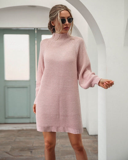 Robe pull femme col roulé – hiver chic