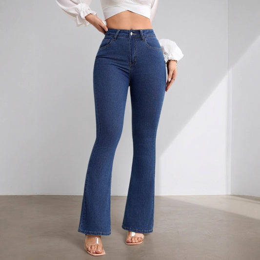 Jean flare femme – taille haute stretch