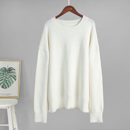 Pull femme en maille uni – ample & chaud