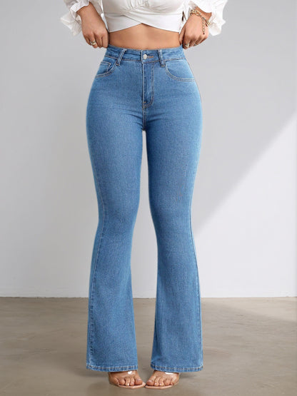 Jean flare femme – taille haute stretch