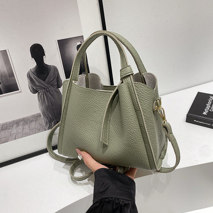 Sac seau rétro femme – style coréen Hong Kong, porté épaule