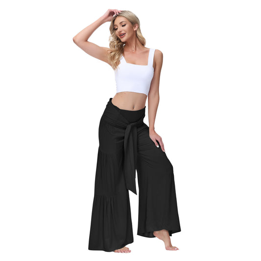 Pantalon large plissé femme – chic & décontracté