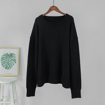 Pull femme en maille uni – ample & chaud