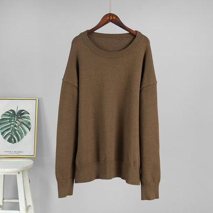 Pull femme en maille uni – ample & chaud